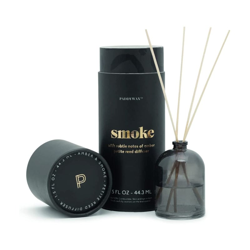 Paddywax Candles Petite Collection, Reed Diffuser for Home Use, Black - Smoke - Image 1